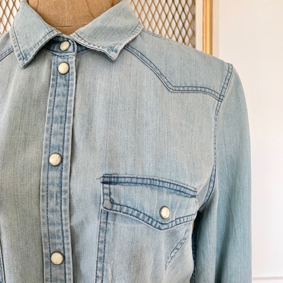 Pre-owned Slim Fit AEO Chambray Shirt (M) - Picture 6 of 8